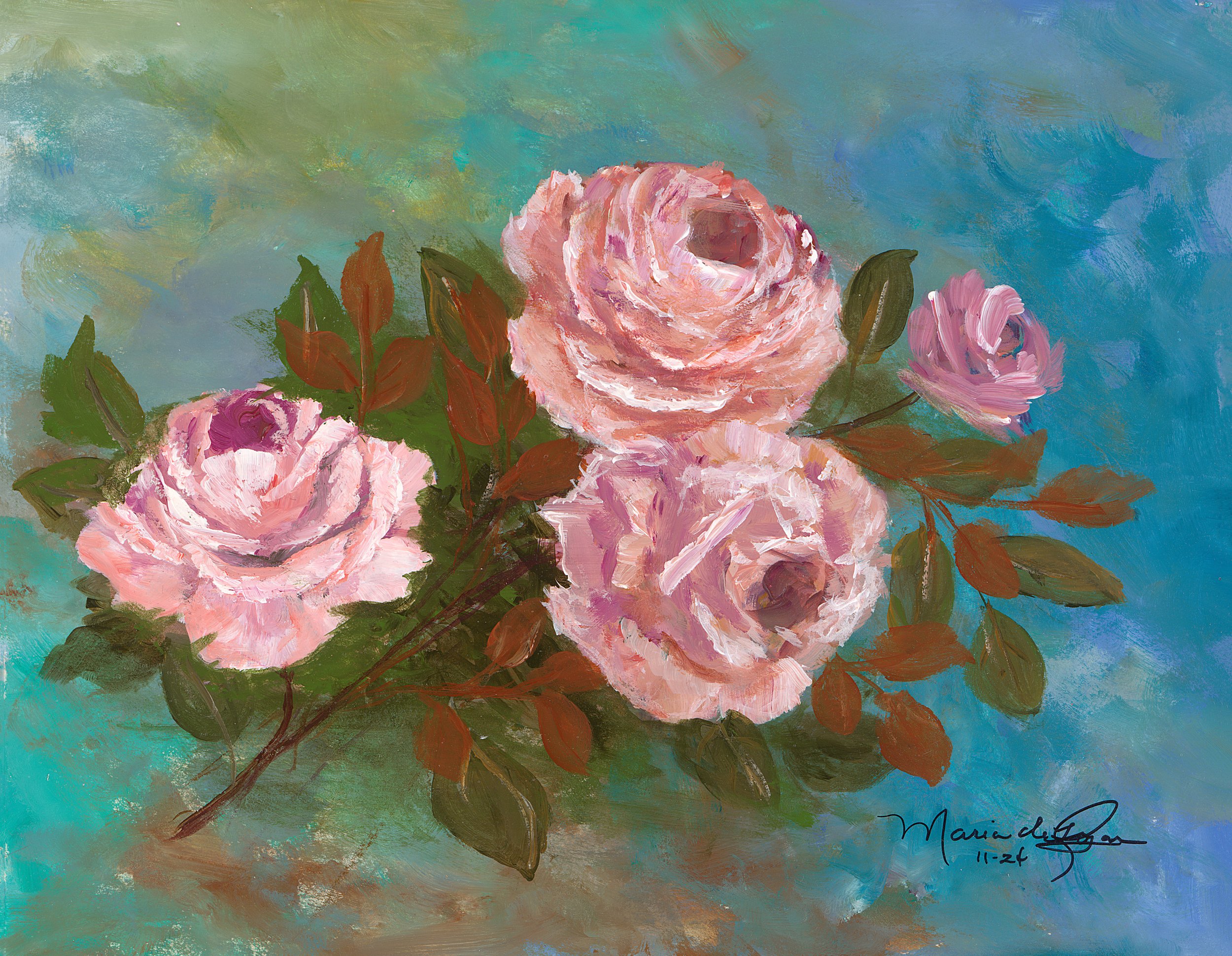 Roses in Threes